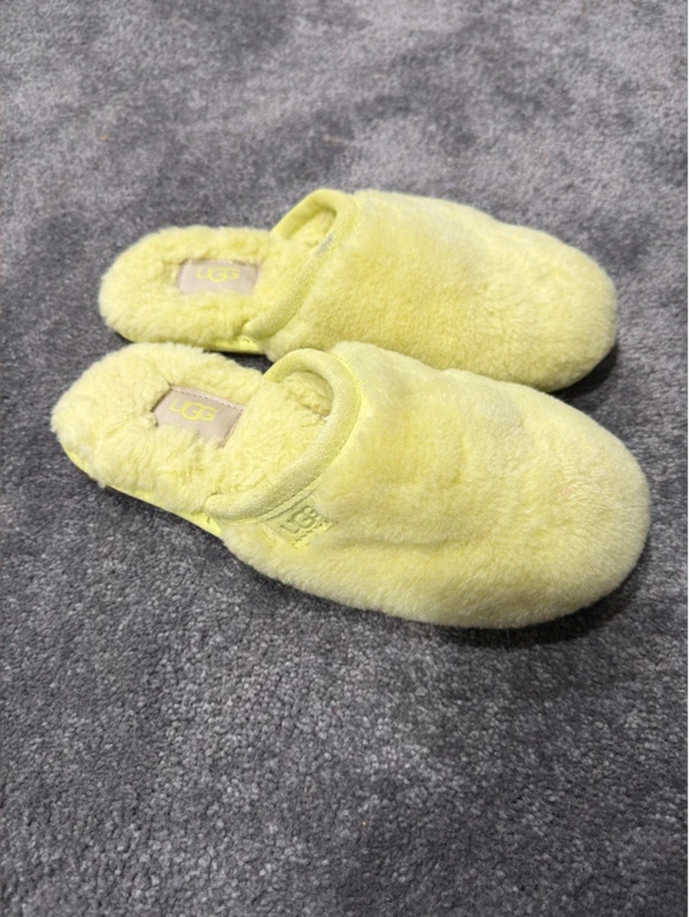 Yellow/green ugg slippers size 6